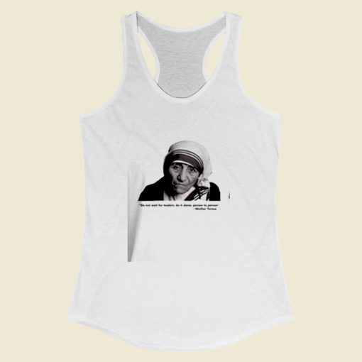 Mother Teresa Quote And Photo Women Racerback Tank Top