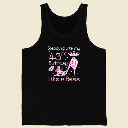 My 43rd Birthday Like A Boss Born 1977 Men Tank Top