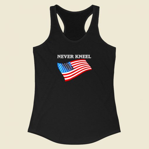 Never Kneel American Flag Racerback Tank Top Style