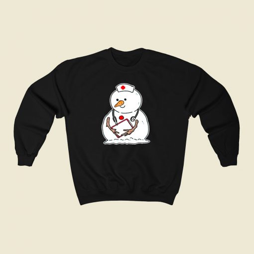 Nurse Snowman 80s Fashionable Sweatshirt