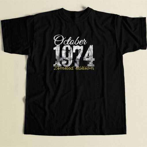 October 1974 Tee 45 Year Old 80s Men T Shirt