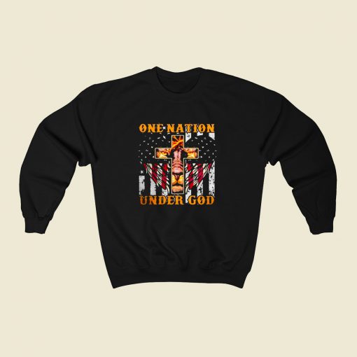 One Nation Under God 80s Fashionable Sweatshirt