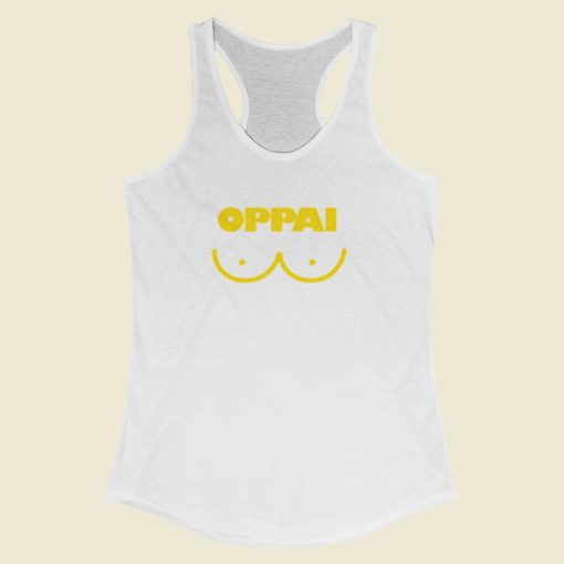 Oppai Graphic Lines Women Racerback Tank Top