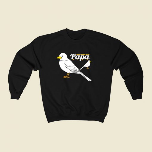 Papa Bird Lover 80s Fashionable Sweatshirt