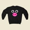 Pig Face Costume 80s Fashionable Sweatshirt