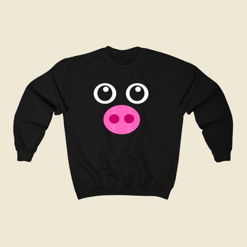 Pig Face Costume 80s Fashionable Sweatshirt