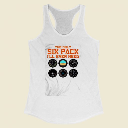 Pilots Six Pack Flight Instruments Aviation Women Racerback Tank Top