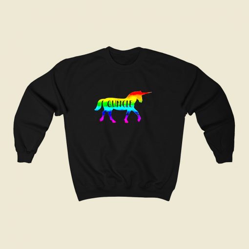 Proud Guncle Unicorn 80s Fashionable Sweatshirt