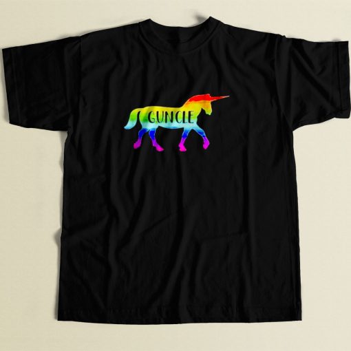 Proud Guncle Unicorn 80s Men T Shirt