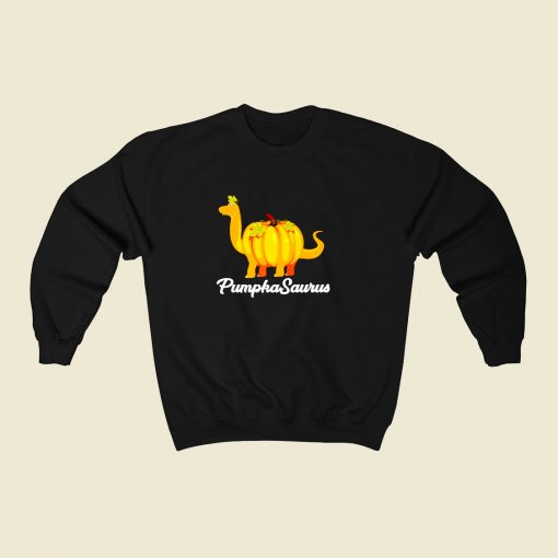 Pumpkasaurus Dinosaur 80s Fashionable Sweatshirt