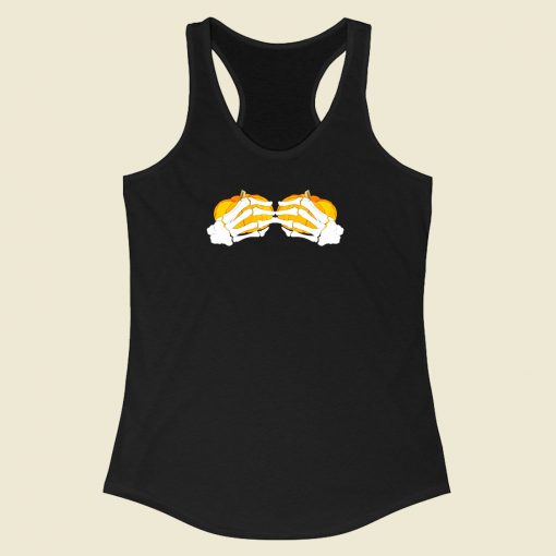 Pumpkin Boobs Skeleton Racerback Tank Top Style