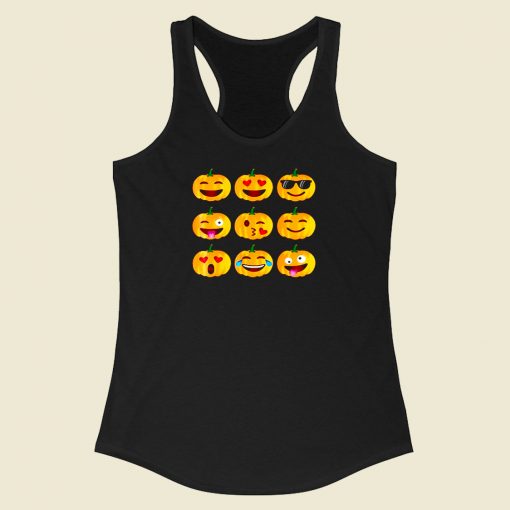 Pumpkin Emoji Racerback Tank Top Style