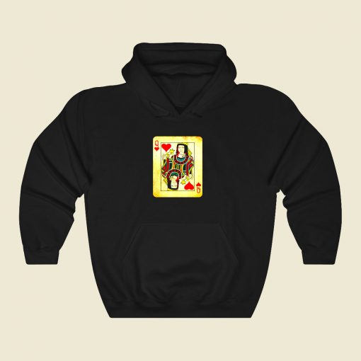 Queen Of Hearts Costume Halloween Deck Of Cards 80s Hoodie Fashion