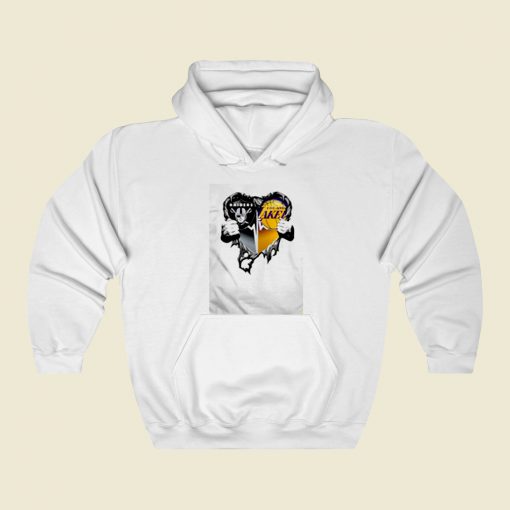 Raiders And Los Angeles Laker Inside Heart Street Hoodie Style