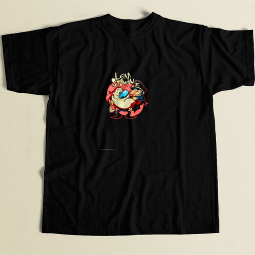 Ren Stimpy Lem Rock Heavy Metal 80s Men T Shirt