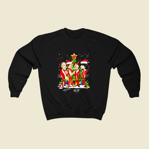 Rolling Stone Santa Christmas Tree 80s Fashionable Sweatshirt