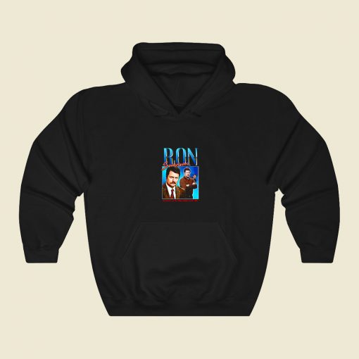 Ron Swanson Homage 80s Hoodie Fashion