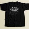 Rules When I First Wake Up 80s Men T Shirt