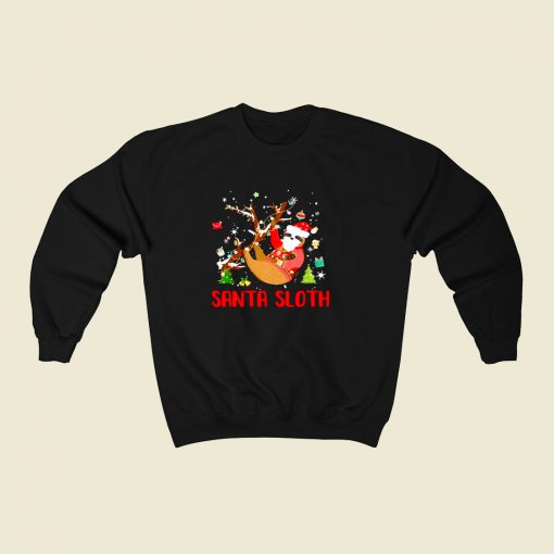 Santa Sloth 80s Fashionable Sweatshirt