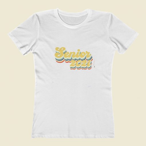 Senior 2021 Retro Graduation Women T Shirt Style