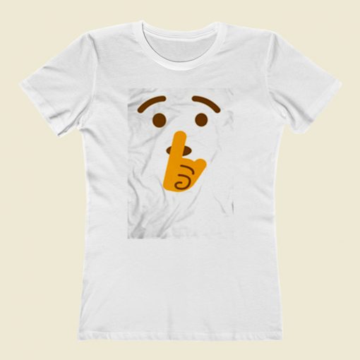 Shh Shushing Face Emoji Women T Shirt Style