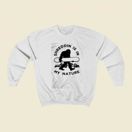 Shreddin Ape Man Snowboarder Christmas Sweatshirt Style