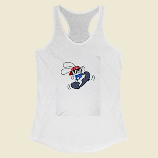 Skateboard Bunny Women Racerback Tank Top