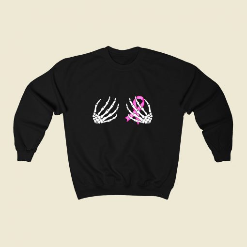 Skeleton Hands Boobs 80s Fashionable Sweatshirt