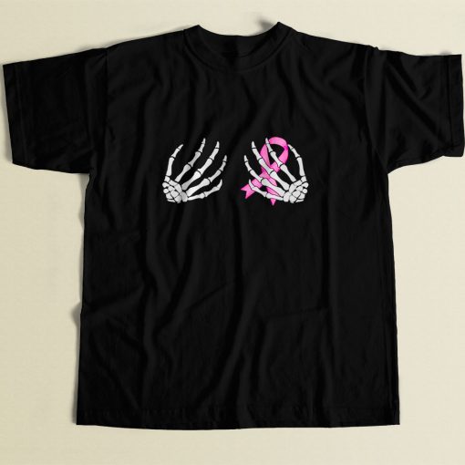 Skeleton Hands Boobs 80s Men T Shirt