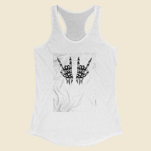 Skeleton Hands Rock N Roll Women Racerback Tank Top