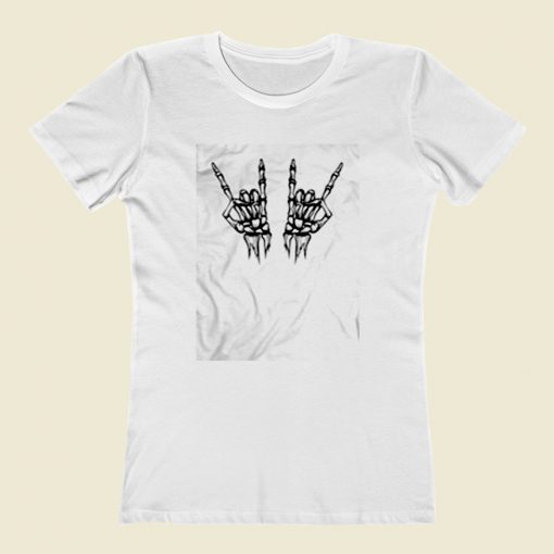 Skeleton Hands Rock N Roll Women T Shirt Style