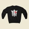 Skeleton Rib Cage Pembroke Welsh Corgi Dog 80s Fashionable Sweatshirt