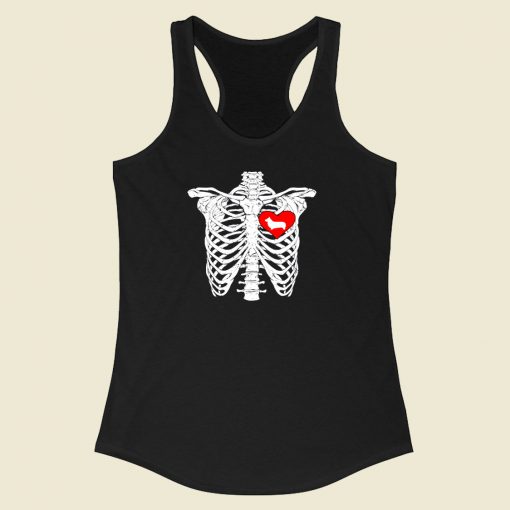 Skeleton Rib Cage Pembroke Welsh Corgi Dog Racerback Tank Top Style