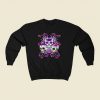 Skull Purple Floral 80s Fashionable Sweatshirt