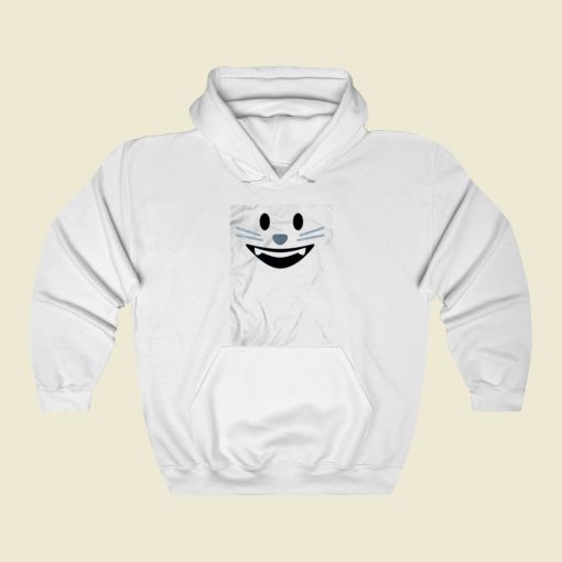 Smiling Cat Emoji Street Hoodie Style