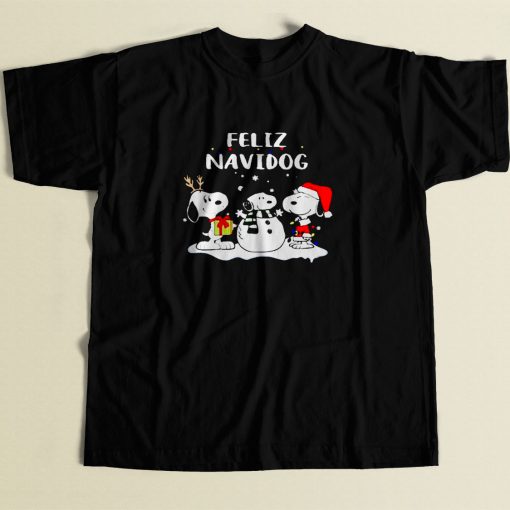 Snoopy Feliz Navidog 80s Men T Shirt