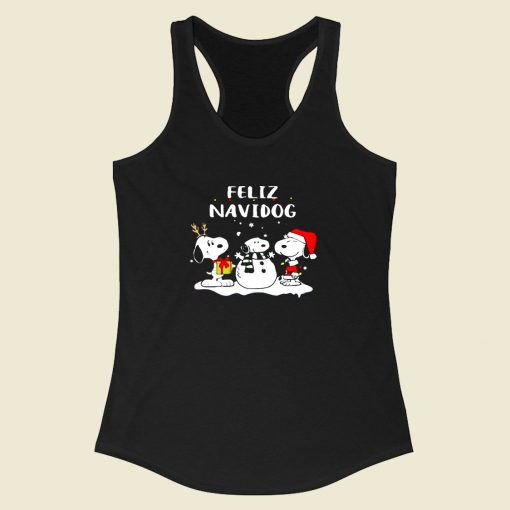 Snoopy Feliz Navidog Racerback Tank Top Style