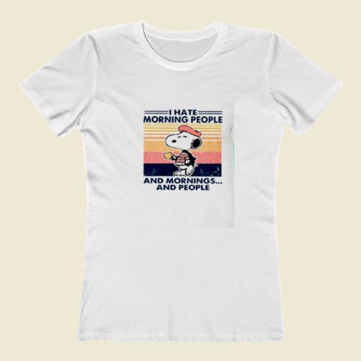 Snoopy I Hate Morning People Women T Shirt Style