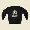 Soccer Pizza 80s Fashionable Sweatshirt