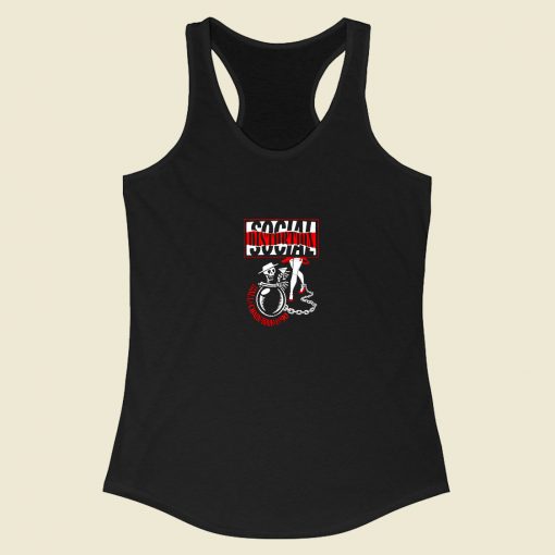 Social Distortion Graphic Racerback Tank Top Style