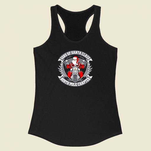 Sons Of Santa North Pole Chapter Racerback Tank Top Style