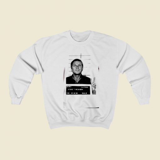 Steve Mcqueen Mugshot Christmas Sweatshirt Style