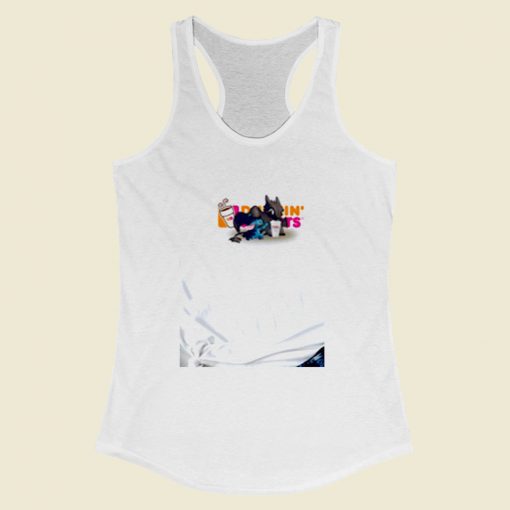 Stitch And Toothless Dunkin Donuts Women Racerback Tank Top