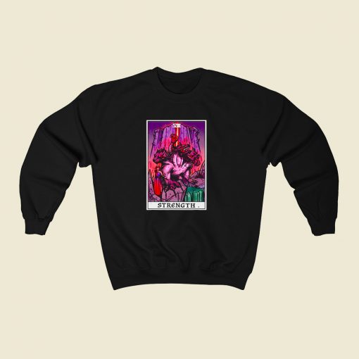 Strength Tarot Card Halloween 80s Fashionable Sweatshirt