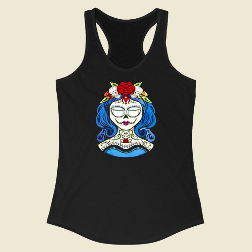 Sugar Skull Dia De Muertos Racerback Tank Top Style