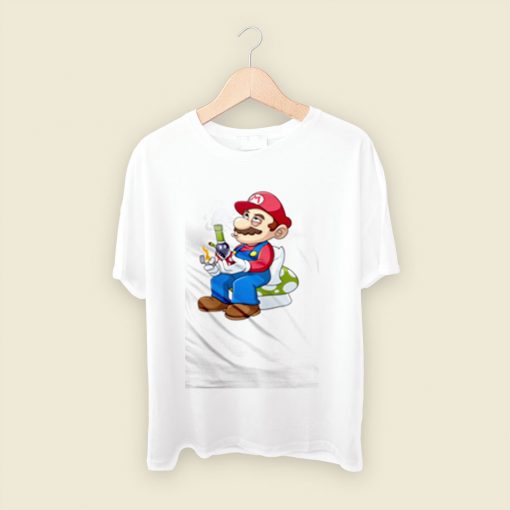 Super Mario Smoking Men T Shirt Style