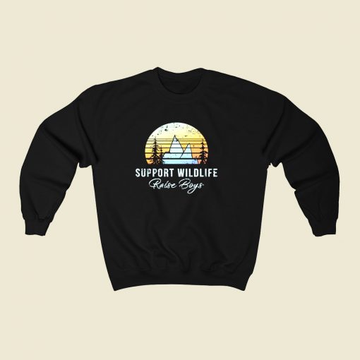 Support Wildlife Raise Boys 80s Fashionable Sweatshirt