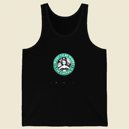 The Coffee Is The Little Mermaid Starbucks Men Tank Top