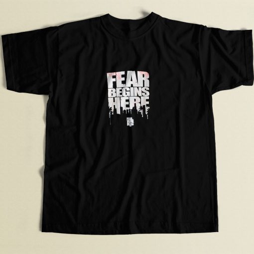 The Walking Dead Fear Begins Here 80s Men T Shirt