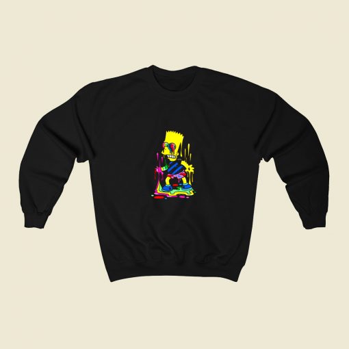 Trippy Bart The Paint Trap Is For Bart 80s Fashionable Sweatshirt